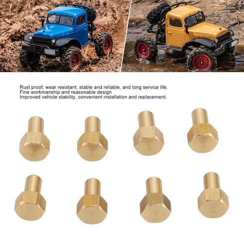 1/24 RC Hex Nut, 8Pcs 1/24 RC Hex Nut Brass RC Wheel Lock Nut Replacement Accessories for SCX24 Wheels & Tires (8mm)...
