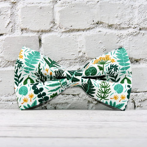 Watermelon Pet Tropical Fern Leaf Dog Bow Tie Dog Collar,Detachable Bowtie Accessory, Adjustable Collar for Small Medium Large Dogs, M (12 --20 in...