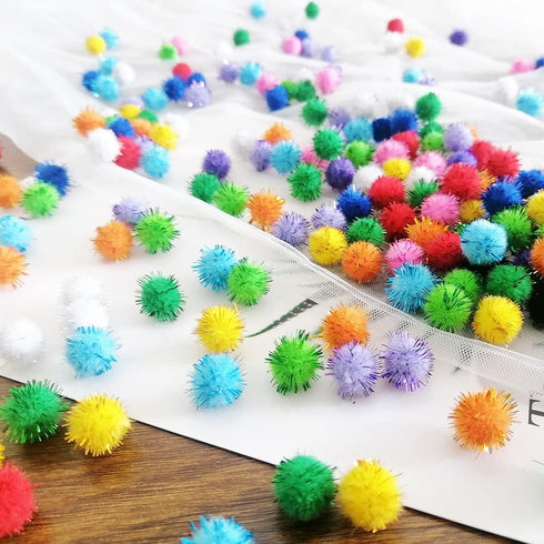 Kbraveo 1000pcs 1/2 Inch Glitter Poms Sparkle Balls for Craft,Multicolored Glitter Poms...