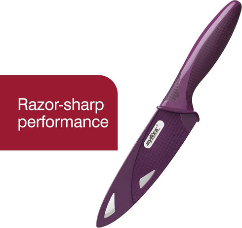Zyliss Utility Knife with Sheath Cover - Precision Knife for Cutting & Slicing - Paring Knife for Meat, Fruits & Vegetables - Culinary Kitchen Kni...