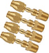 Brass Pneumatic Fitting For 1/4-Inch ID Hose x 1/4-Inch NPT Rigid, Solid Brass Reusable Air Hose Splicer 4PCS...