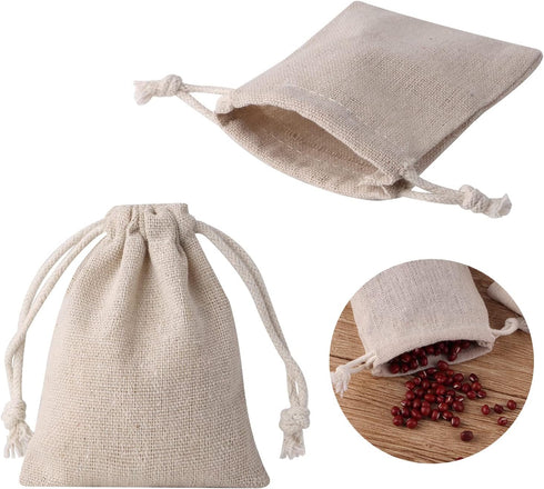erduoduo Pack of 50 Small Burlap Bags With Drawstring,3x4inch Gift Little Burlap Drawstring Bags,Reusable Small Sachet Bags,Tea Bag...