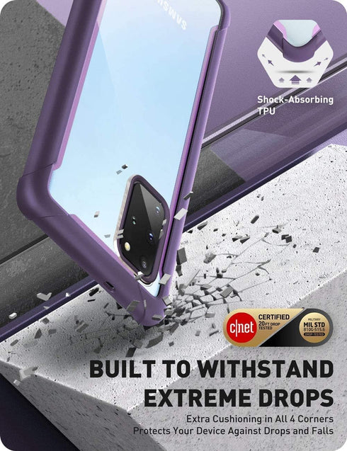 i-Blason Ares Series Rugged Clear Protective Bumper Case for 6.7-Inch Samsung Galaxy S20+ Plus 5G (2020), Purple...