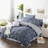 3 Pieces Duvet Cover Set Blue Gray with White Triangles - Ultra Soft and Easy Care Design Summer Bedding Duvet Cover Queen Size 90x90+ 2 Pillow Sh...