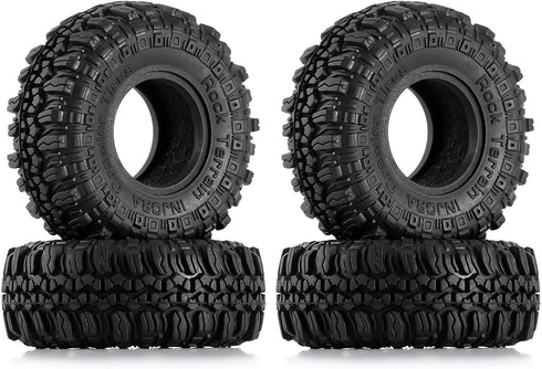 INJORA 1.0 Tires Soft Rubber Crawler Wheel Tires for 1/18 TRX4M SCX24 Gladiator Bronco C10 JLU Deadbolt B17 Axial 1/24 1/18 Tracked car,4PCS,T1005...
