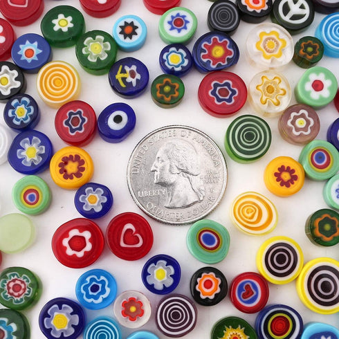 Youway Style Millefiori Mosaic Tiles for Crafts, Mosaic Glass Pieces,No-Hole Millefiori Glass Beads, Mosaic Kits for DIY Holiday Ornaments...