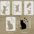 FINGERINSPIRE 4 Pcs Cat Butterfly Stencil 11.7x8.3 inch A4 Size Cat Playing Ball of Yarn Stencil Reusable Large Vinyl Template for Painting on Woo...