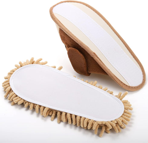 Bekith 2 Pairs Microfiber Cleaning Mop Slippers, Washable Detachable Mop Slippers for Floor Cleaning, House Mop Shoes Men and Women Dusting Slippe...