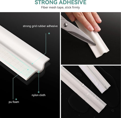 MOPMS Draft Stopper Sweep, Door Weatherproofing Stripping, Window Seal Strip Self-adhisive Soundproof Cuttable Weather Length 13.12 Ft (2 Pcs x 6....