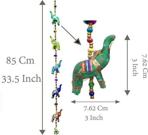 Rastogi Handicrafts Five Elephant Hanging Layer Decorative Wall Hanging, Multi Color, Traditional, Diwali, Wedding...