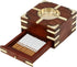 GURU JEE™ Handmade Indian Wooden Ashtray 4.5x4.5x2.25 Inch Indoor Outdoor Ashtrays With Storage Case Box Artisan Crafted Showpiece Gifts...