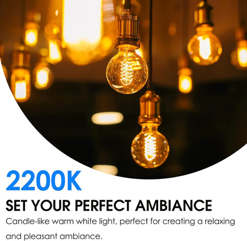 E ENERGETIC LIGHTING Dimmable LED Edison Light Bulb, G25 Globe Antique Flexible Spiral LED Filament Light, 8W Equivalent 60W, 2200K Warm Light, 50...