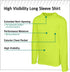 Safety Works High Visibility Economy Long Sleeve Shirt with Pocket, Performance Wicking Material, Breathable, Yellow, Large, (SW46406-L)...