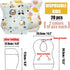 40 pcs Disposable Bibs and Placemats for Baby, Leak Proof Travel Feeding Bibs and Place Mats for Infants Toddlers for Traveling and Outdoor Use...