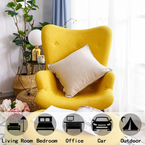 Jeanerlor Cotton Linen Soft Soild Decorative Square Throw Pillow Covers Set Cushion Case for Sofa Bedroom Car24 x 24 Inch 60 x 60cm, Light Linen...