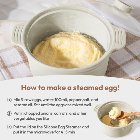Carrotez Silicone Egg Steamer, Silicone Microwave Steamer for Cooking, 100% Platinum Silicone, BPA Free, Microwave Safe, Dishwasher Safe, Durable,...