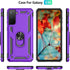 for Samsung Galaxy S21 Plus 5G Case with HD Screen Protectors, Androgate Military-Grade Metal Ring Holder Kickstand 15ft Drop Tested Shockproof Co...