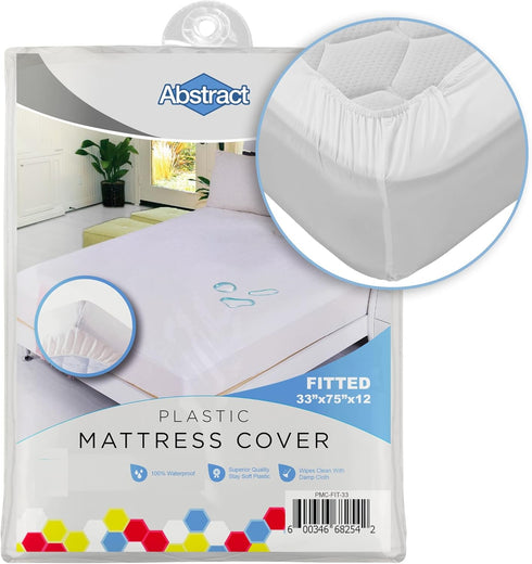 Waterproof Mattress Cover – 33 x 75 x 12” for Toddler, Trundle, Bunk Bed – Heavy Duty Vinyl Plastic Bed Fitted Sheet, 100 GSM PVC – Long Lasting Q...
