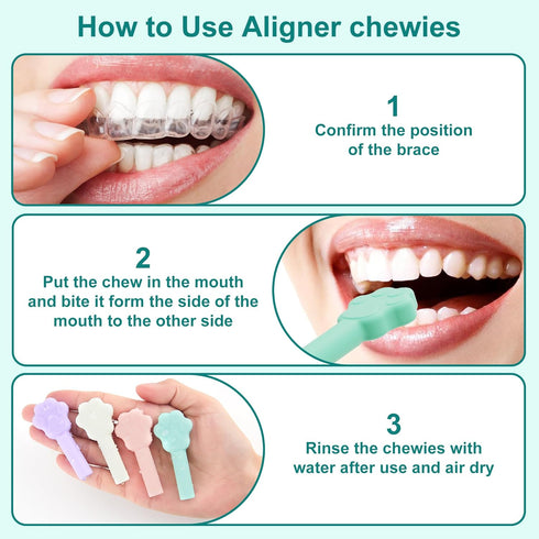 Aligner Chewies for Invisalign, 8-Pack Cat Claws Style Silicone Orthodontic Munchies Chompers For Invisalign Braces, Aligners, Retainers (Unflavor...