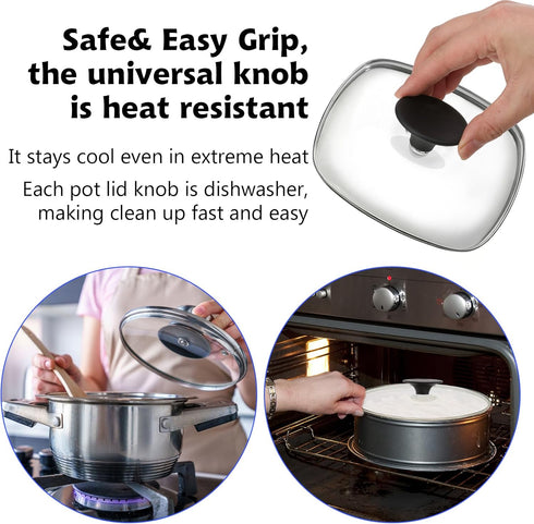 Replacement Pot Lid Top Knob 2 Pcs Universal Kitchen Cookware Lid Replacement Knob Bakelite Kitchen Pot Lid Handle Heat Resistant for Casserole Ke...