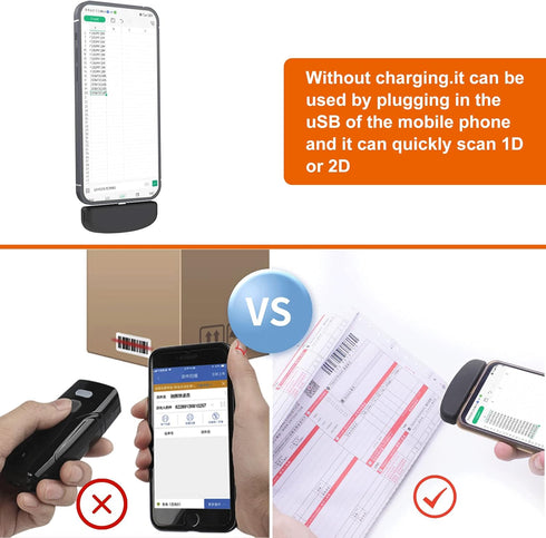 2D Cell Phone Barcode Scanner,Alacrity QR Barcode Reader Scanner Module Scanner with Auto Sensing Type-C Cell Phone Screen Barcode Scanner Scan...