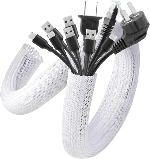 AGPTEK Cable Sleeve Cover, 10ft - 1.5 inch Cord Management Wire Organizer Under Desk, Home Office Computer Wire Cover Hider Cord Protector, Protec...