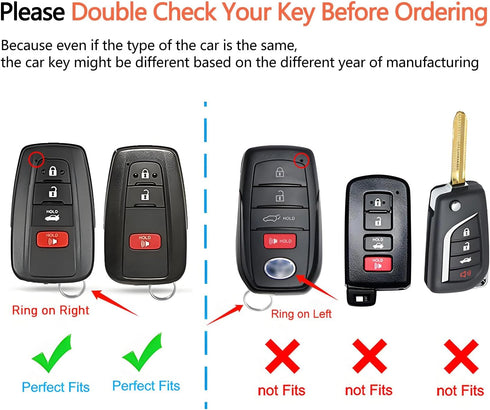 Sindeda Compatible With Toyota Key fob Cover with Leather Keychain,Soft TPU Full Cover Protection,Key fob case for RAV4 Camry Avalon Corolla Highl...