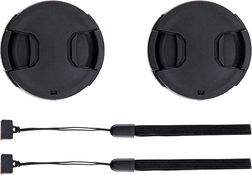 2-Pack 49mm Front Lens Cap Cover with Deluxe Cap Keeper for Canon EOS R100 R50 R10 with RF-S 18-45mm Kit Lens, for Canon EOS M50 M6 Mark II M5 M6 ...