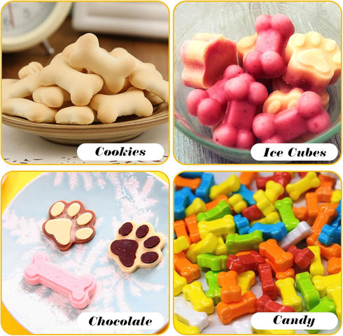 6PCS Silicone Molds Puppy Dog Paw and Bone, Elegant Chocolate Molds for Baking, Non-Stick gummy molds, Dog Treat Molds, Used for Chocolate, Candy,...