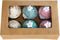 ONE MORE Cupcake Boxes with Inserts 6 Holders,9.5x6.3x3inch Large Brown Kraft Standard Bakery Boxes with Window Food Grade Cake Carrier Container ...