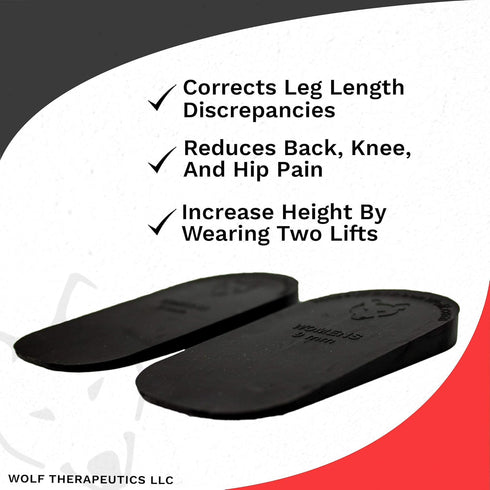 Dr. Wolf Heel Lifts for Shoes: Women's 5mm Height Increase Insoles, Rubber Heel Inserts for Leg Length Discrepancy & Achilles Tendonitis Relief, H...