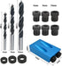 Pocket Hole Jig 14Pcs Kit - Woodwork Guides Joint Angle Tool Carpentry Locator - 15° Woodworking Inclined Hole Fixture 6/8/10mm Drill Bits Dowel S...