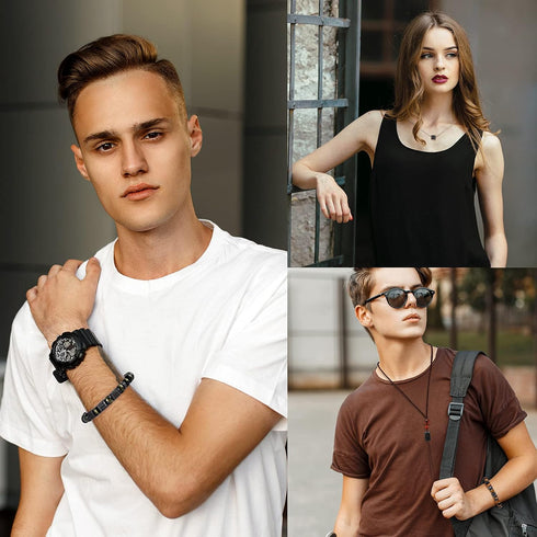 Yinkin 40 Pieces Zircon Rhinestone Beads Tube Column Pave Bead Charms Cubic Zirconia Big Hole Spacer Jewelry Bracelet Connector Crystal for DIY(Bl...