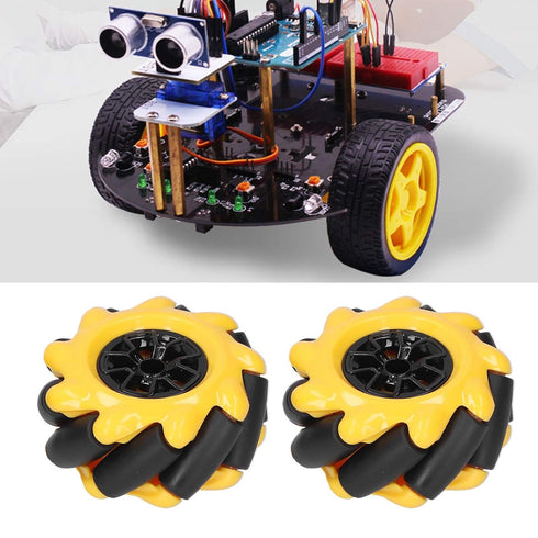 Mecanum Wheel Robot Kit Omnidirectional Wheels Smart Robot Car Chassis Kit Diameter 60mm for TT coupling((2 Pair))...