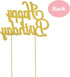Happy Birthday Cake Topper - Premium Gold Metal - Happy Birthday Party Sparkly Rhinestone Decoration Makes a Great Centerpiece - Now Protected in ...