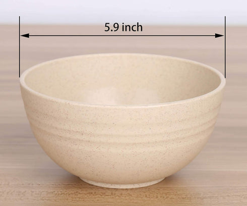 LuckyZone Unbreakable Cereal Bowls - 24 oz Reusable Wheat Straw Bowl Set of 4 - Dishwasher & Microwave Safe - Perfect for Cereal, Soup and Rice - ...
