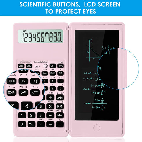 Scientific Calculators for Students, 10-Digit Large Screen, Math Calculator with Notepad, Classroom Must Haves for Middle High School Supplies & C...