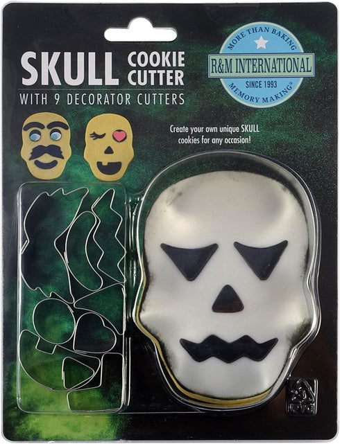 R&M International Skull Customizable Cookie Cutters, 10-Piece Set...