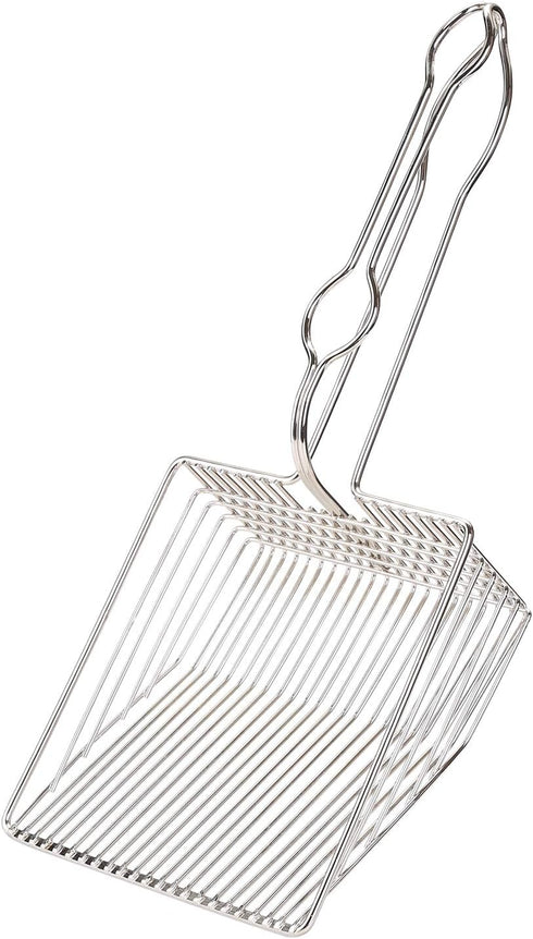 Ownpets Non-Stick Cat Litter Scoop with Foam Handle, Durable Coated Metal Litter Scooper with Deep Shovel, Carabiner & Comfy Foam Grip for Fast Si...