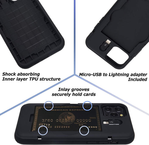 TORU CX PRO for iPhone 11 Pro Case Wallet | Protective Shockproof Heavy Duty Cover with Hidden Card Holder & Card Slot |Wrist Strap, Lightning Ada...
