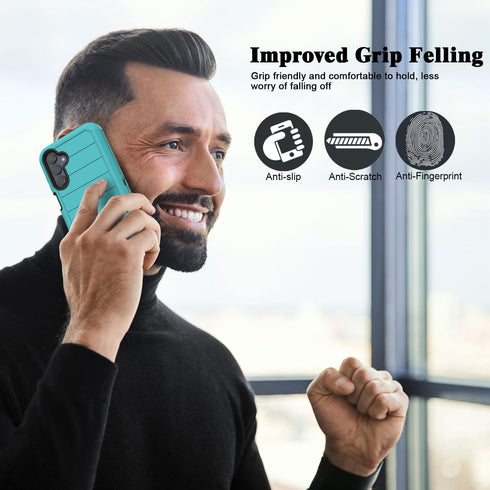 for Samsung Galaxy A25 5G Case with Screen Protector, Belt Clip Holster Kickstand Rugged Full-Body Heavy Duty Protection Military Grade Shockproof...