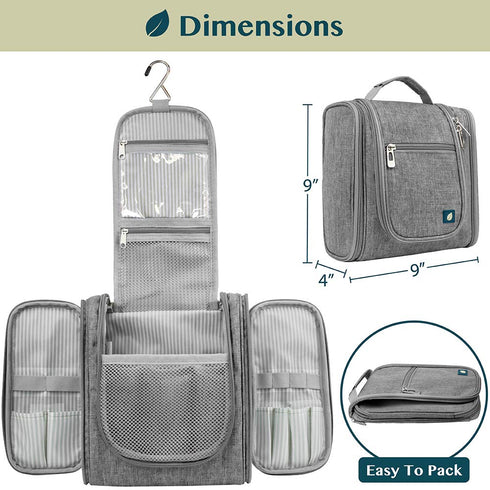 PAVILIA Toiletry Bag Travel Bag for Women Men, Hanging Cosmetic Organizer, Water Resistant Makeup Bag for Accessories Toiletries, Large Travel Ess...