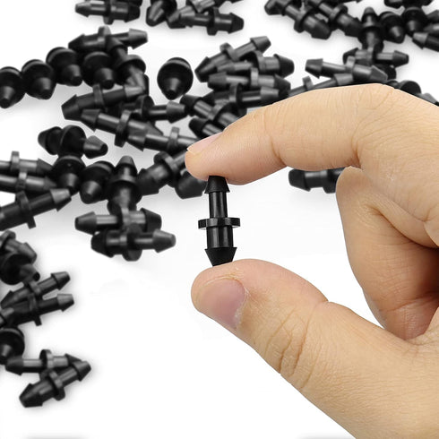50 Pieces 1/4" Drip Tubing Fittings End Plug, 1/4 Inch Drip Irrigation Barbed End Closure for Home Garden Sprinkler Systems...