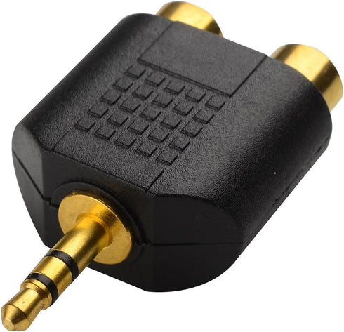 CERRXIAN LEMENG (2-Pack of) Gold Plated 3.5mm Stereo to 2-RCA Male to Female Adapter,Audio Splitter Adapter, Dual RCA Jack Adapter...