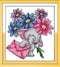 Abillyn Embroidery Cross Stitch Kits Baby Elephant Sending Letter Stamped with Printed Pattern Starter Kit (Baby Elephant)...