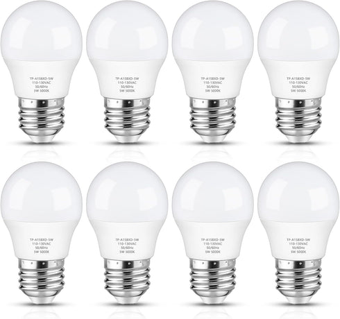 LED Refrigerator Light Bulb, 40 Watt Equivalent A15 Fridge Bulb Waterproof, Daylight White 5000K, 550LM E26 Base, 5W Appliance Bulb, 8-Pack...