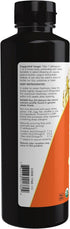 NOW Supplements, Certified Organic Flax Seed Oil Liquid, Cold-Pressed and Unrefined, 12-Ounce...