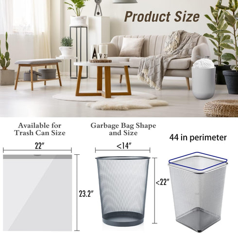 8 Gallon Trash Bags Drawstring, Strong Medium Kitchen Garbage Bag White Trash Can Liners, 22" x 23", (34 Count)...