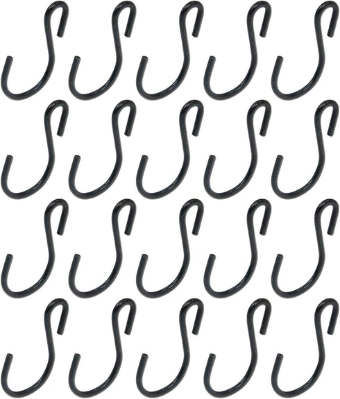 T Tulead S-Shape Hooks Hanger Hook Black Ornament Hooks Light Duty 1.79-Inch Length Small Iron Hooks Connector Pack of 20...