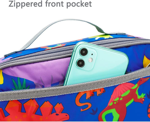 FlowFly Kids Lunch box Insulated Soft Bag Mini Cooler Back to School Thermal Meal Tote Kit for Girls, Boys, Dinosaur...